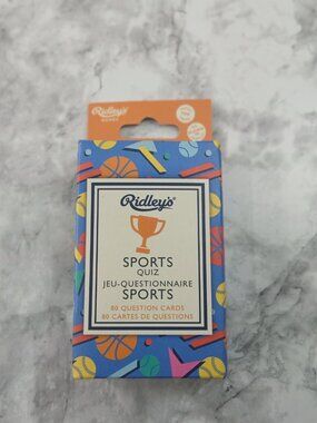 Ridley’s Sports Trivia Card Game 80 Questions Family Party Quiz Travel Game